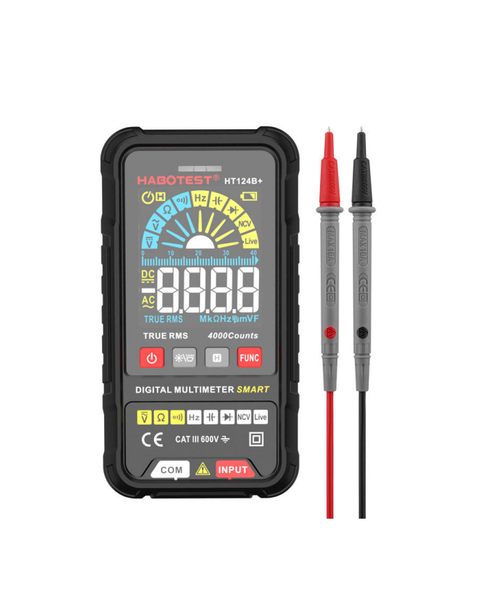 Habotest Cyfrowy Multimetr Uniwersalny HT124B+ główny