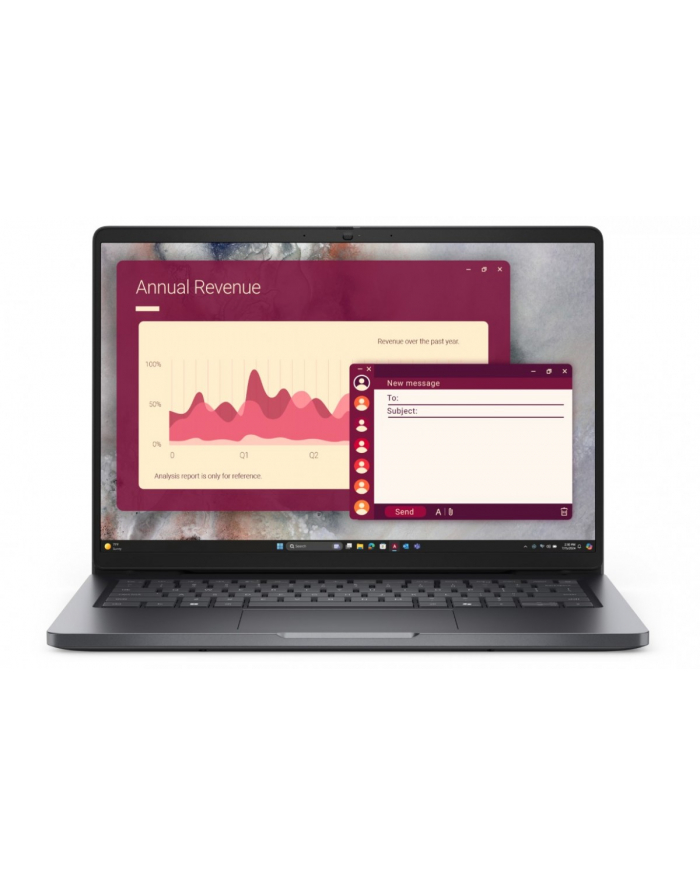 Laptop Dell Pro 14 PC14250 W11P C7 150U/16GB/512GB/FgrPr/FHD IR Cam'Mic/WLAN+BT|14.0 FHD+|BcklKb/3C/65W/3YPS Magnetite color, textured finish główny