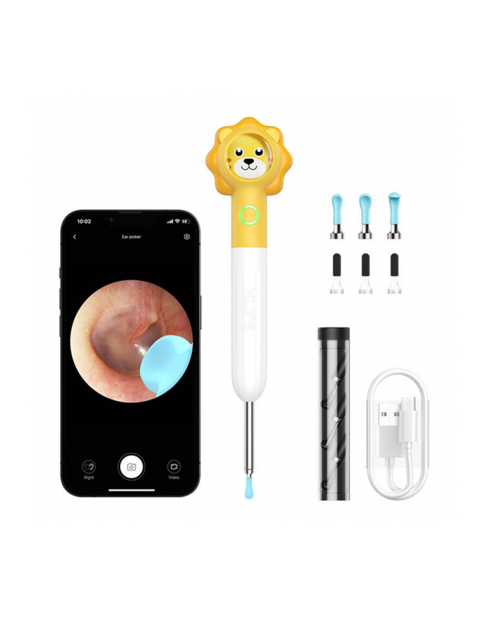 Xlife Otoskop Z Kamerą Do Czyszczenia Uszu Q3 (Żółty) (XLIFEQ3) główny