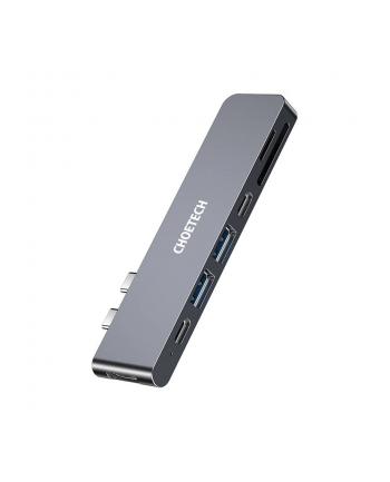 Choetech stacja dokująca do Apple MacBook Pro adapter HUB USB Typ C 7w2 100W PD szary (HUB-M14)