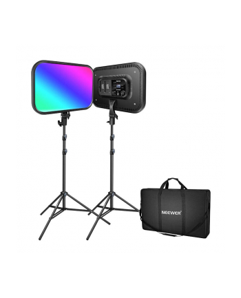 Neewer Zestaw studyjny RGB168 RGB LED, dwie lampy 60W 2500-8500K + statywy (64907)