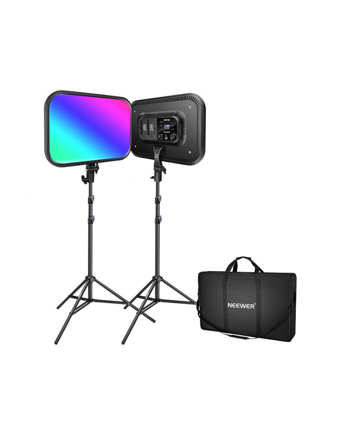 Neewer Zestaw studyjny RGB168 RGB LED, dwie lampy 60W 2500-8500K + statywy (64907) główny