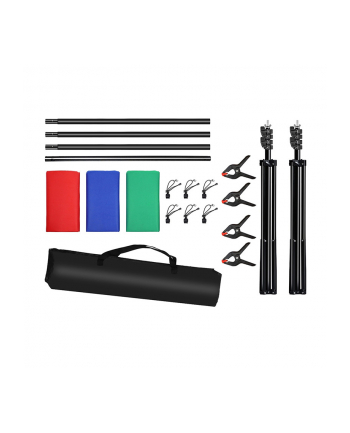 Puluz Zestaw/Statyw do mocowania tła fotograficznego 2x3m + tła fotograficzne 3 szt PKT5205 nr 1