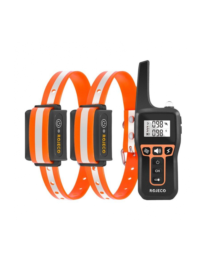Zestaw obroży antyszczekowych z pilotem Rojeco PD529 1000m (pomarańczowy) główny
