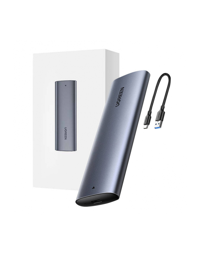 Kieszeń na dysk obudowa dysku twardego Sata + kabel USB Typ C Ugreen CM400 (Szara) główny