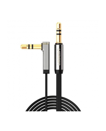 Ugreen Kątowy Kabel Mini Jack 3,5Mm Aux Płaski 1M (Czarny)