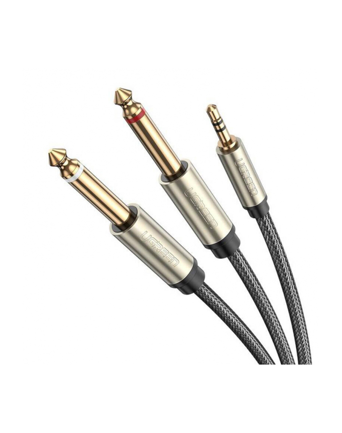 UGREEN KABEL  PRZEWÓD UGREEN AV126 - TRS 3.5 MM DO 2X TS 6.35 MM - 2M (SZARY) główny