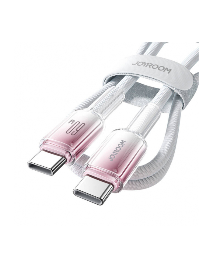 Joyroom Kabel przewód Crystal-Clear Series 60W USB-C - USB-C 1.2m - biały główny