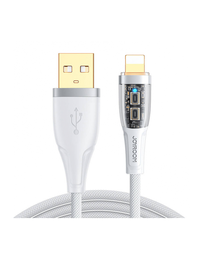 Joyroom Kabel USB kabel szybko ładujący z inteligentnym wyłącznikiem USB-C - Lightning 2.4A 1.2m biały (S-UL012A3) główny