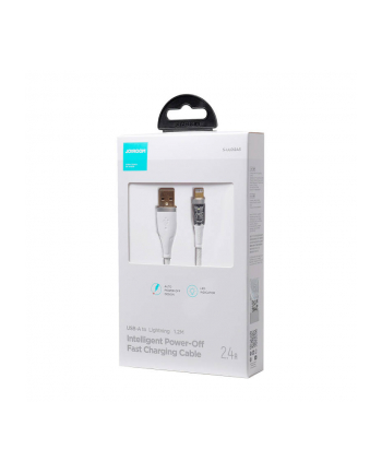 Joyroom Kabel USB kabel szybko ładujący z inteligentnym wyłącznikiem USB-C - Lightning 2.4A 1.2m biały (S-UL012A3) nr 2