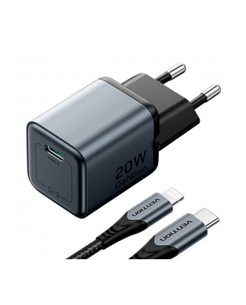 Gan Vention Usb C 20W Kabel L 1M Szara nr 1