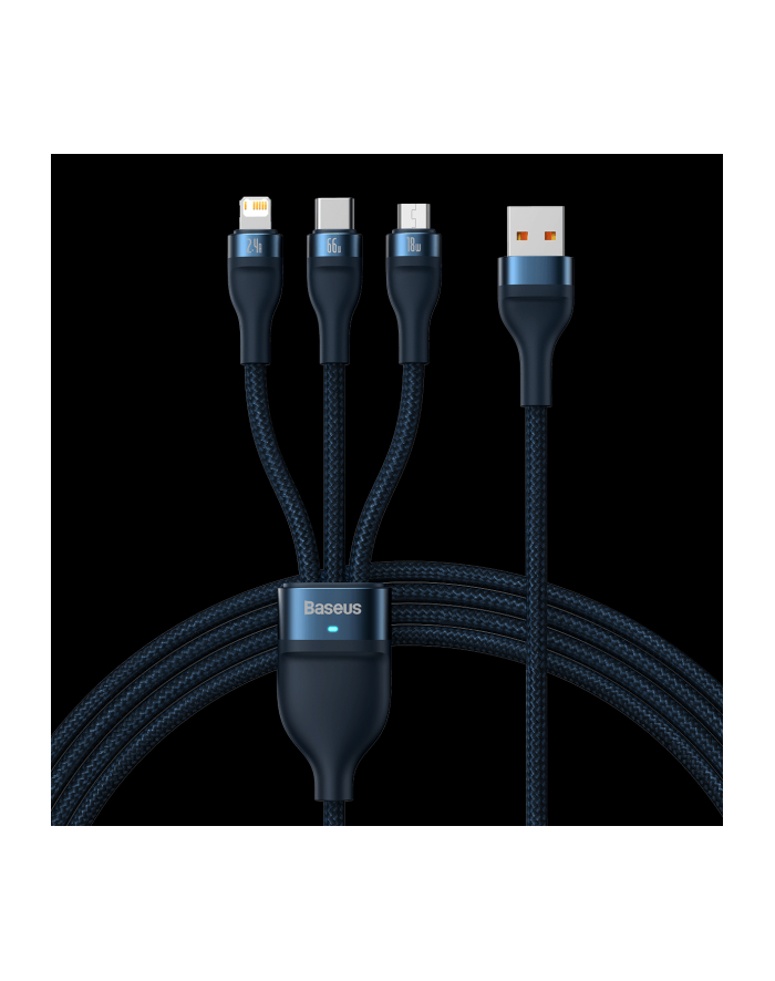 Baseus Flash Series 2 3w1 USB Lightning Micro USB-C 66W 1,2m Czarny główny