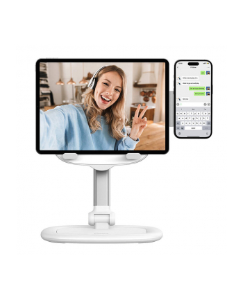 Baseus Regulowany Stojak Podstawka Na Tablet I Telefon Seashell Series Biały nr 1