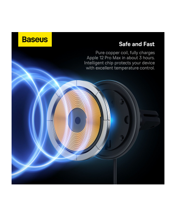 Baseus Magnetyczny Uchwyt Samochodowy Cw01 Do Kratki Z Ładowarką Usb C, 15W + 25W nr 2