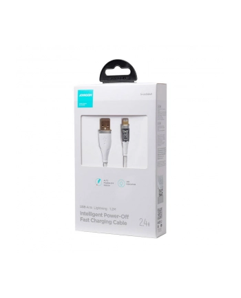 Joyroom Kabel USB kabel szybko ładujący z inteligentnym wyłącznikiem USB-C - Lightning 2.4A 1.2m biały (S-UL012A3)
