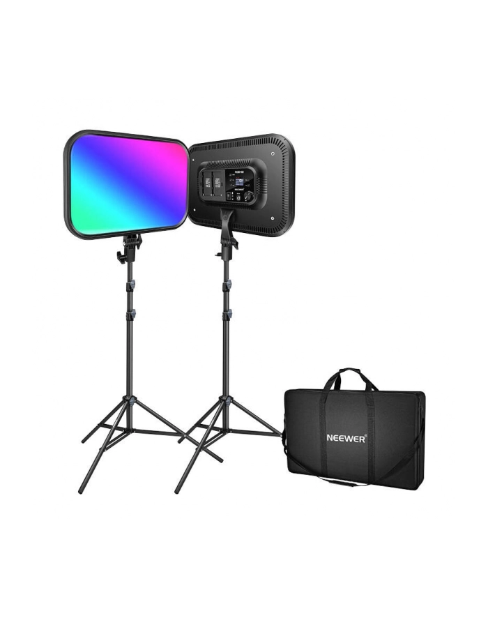 Neewer Zestaw studyjny RGB168 RGB LED, dwie lampy 60W 2500-8500K + statywy (64907) główny