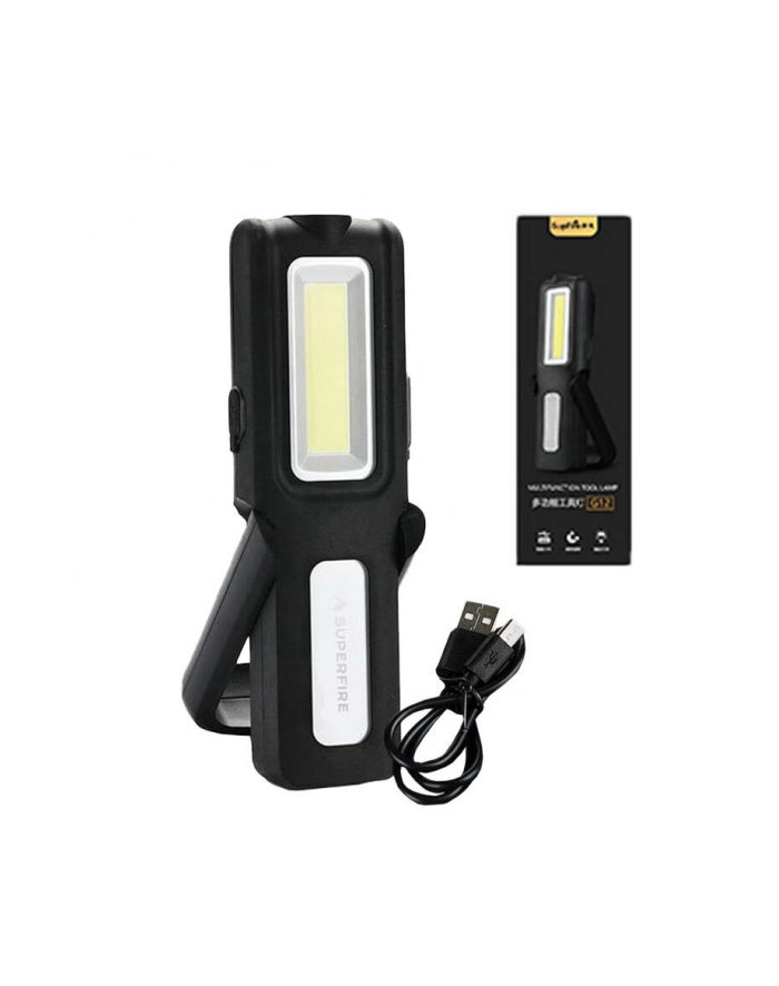Superfire Latarka G12, USB, PowerBank, 566lm, 100m, warsztatowa główny
