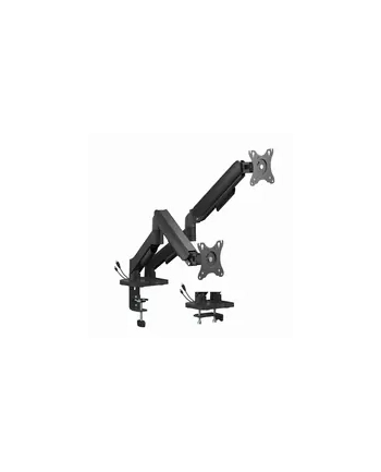 GEMBIRD Biurkowe ramię na dwa monitory z portami USB regulowane od 17 do 32inch obciążenie do 9 kg