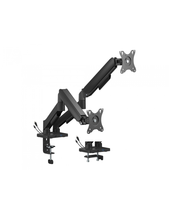 GEMBIRD Biurkowe ramię na dwa monitory z portami USB regulowane od 17 do 32inch obciążenie do 9 kg główny