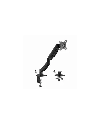 GEMBIRD Biurkowe ramię na jeden monitor z portami USB regulowane od 17 do 32inch obciążenie do 9kg
