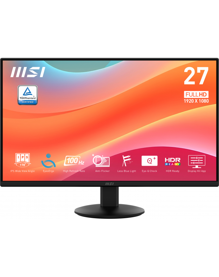 MSI PRO MP272L 27inch IPS FHD 250cd/m2 100Hz 4ms HDMI DP główny