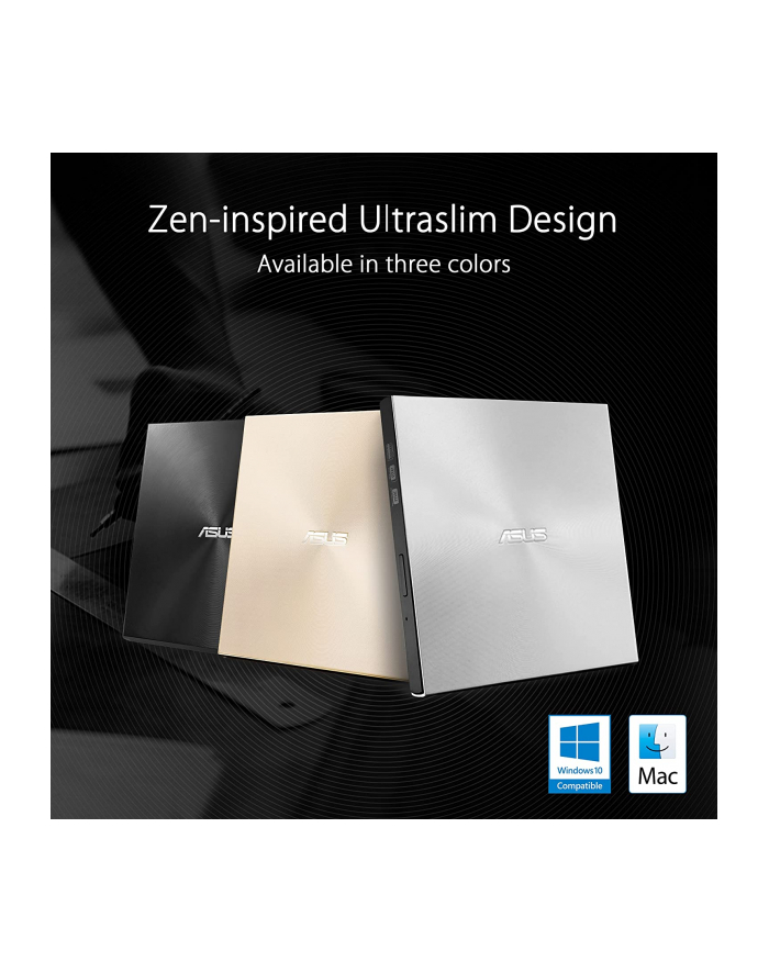 ASUS SDRW-08U8M-U/SIL/G/AS/P2G External Ultraslim 8X DVD writer USB Type-C Mac Compatible 13.9mm Ultraslim M-DISC NERO Backitup główny