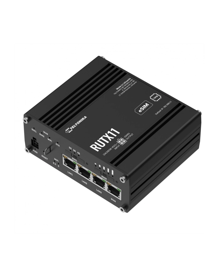 TELTONIKA NETWORKS RUTX11 DUAL SIM Bluetooth 4G/LTE router EMEA eSIM version główny