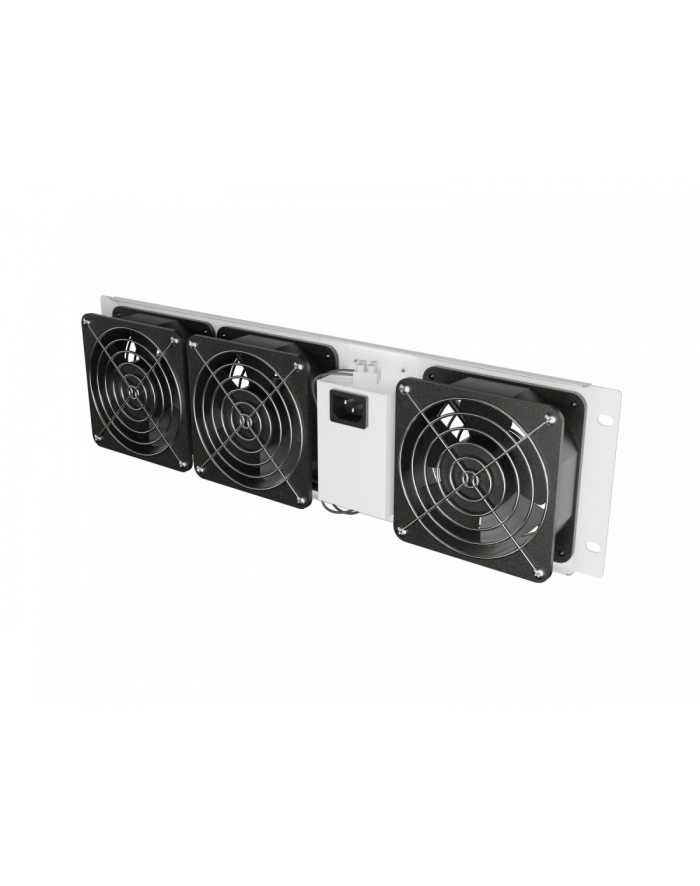 LANBERG Vertical ventilation panel 19inch 3U for rack three fans 230V grey główny