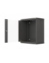 LANBERG Rack cabinet 19inch wall-mount 12U/540X350 flat pack with glass door black - nr 10