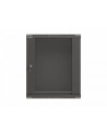LANBERG Rack cabinet 19inch wall-mount 12U/540X350 flat pack with glass door black - nr 8