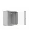 LANBERG Rack cabinet 19inch wall-mount 12U/540X350 flat pack with glass door grey - nr 11