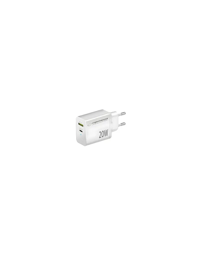 ESPERANZA ŁADOWARKA SIECIOWA 20W USB-C PD 20W / USB-A QC 30 18W BIAŁA EZC105W główny