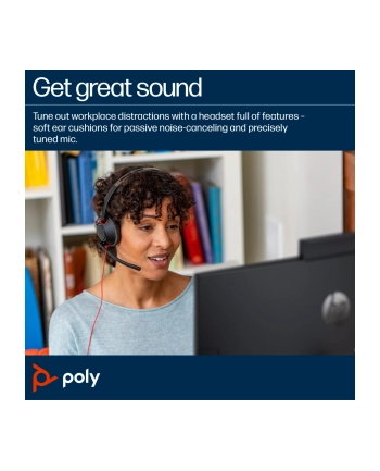 Słuchawki Poly Blackwire 5220 Stereo USB-C Headset +35mm Plug +USB-C/A Adapter Retail Packaging nr 2