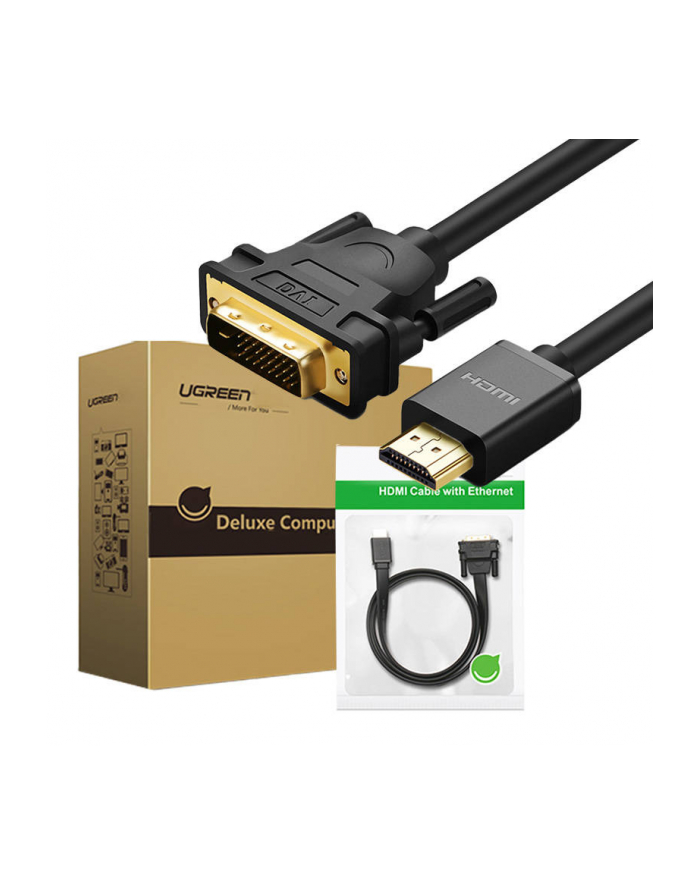 Ugreen kabel HD106 DVI 24+1 pin/HDMI FHD 60Hz 15m (czarny) główny