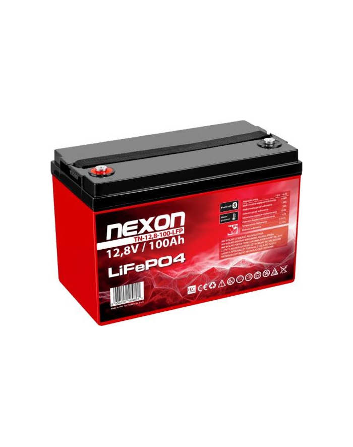 NEXON AKUMULATOR LIFEPO4 100AH 12,8V, BLUETOOTH (APLIKACJA) I MATA GRZEWCZA główny
