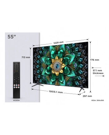 Telewizor TCL 55Q6C QD-Mini LED 55'' 4K Ultra HD Google TV Dolby Atmos DVB-T2 Metaliczny nr 1