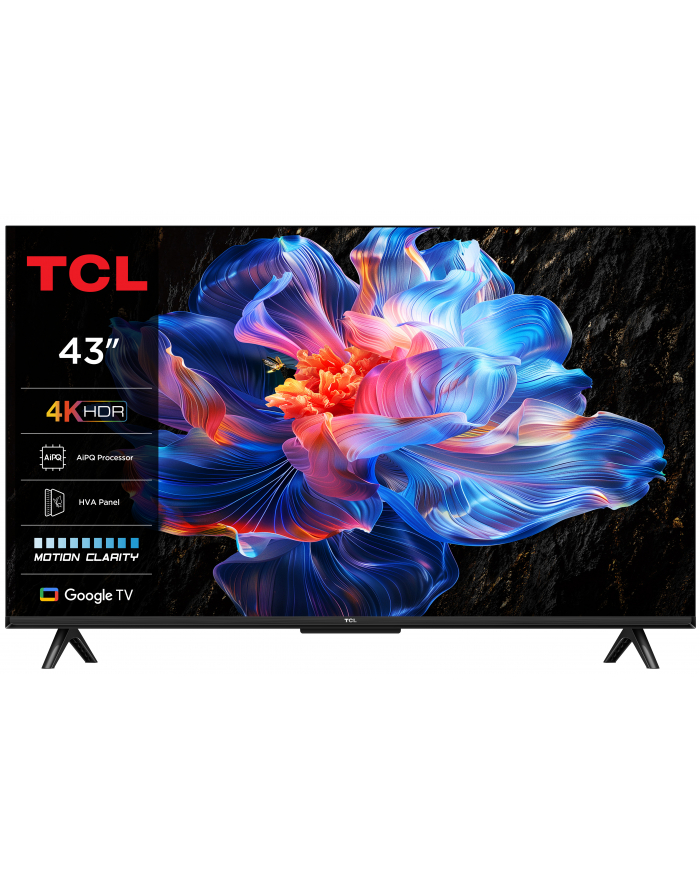 Telewizor TCL 43P69K LED 43' 4K Ultra HD Google TV Dolby AC4 DVB-T2 Czarny główny