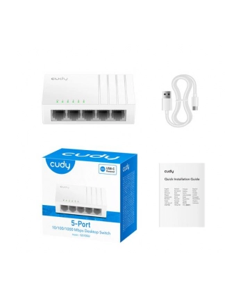 Switch CUDY GS105U 5-portowy gigabitowy USB-C