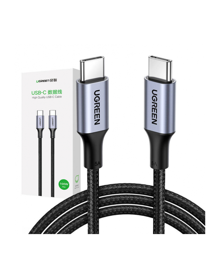 Ugreen Kabel US316 90120 USB-C - USB-C PD QC FCP 100W 5A 480Mb/s 3m - szary główny