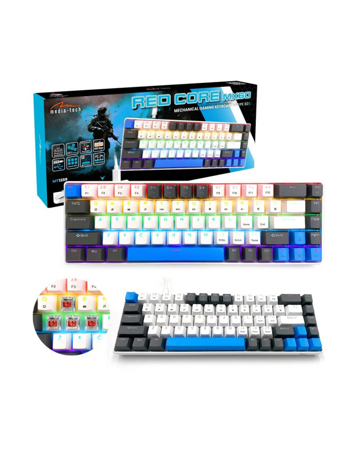 media tech MEDIA-TECH KLAWIATURA MECHANICZNA 60% MT1259 główny