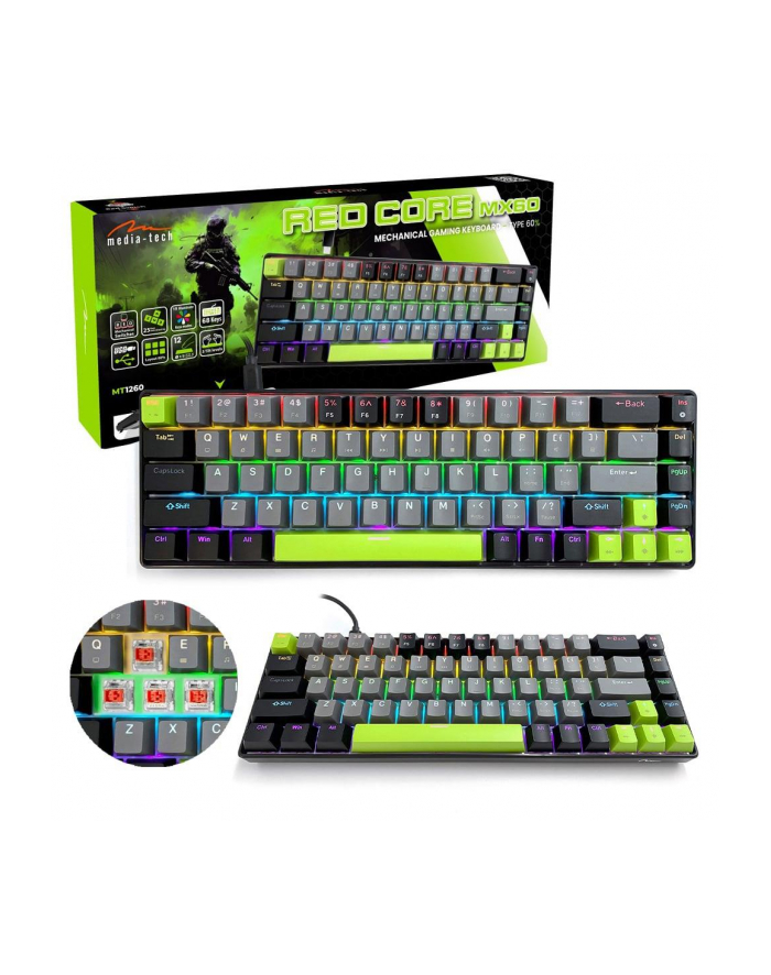 media tech MEDIA-TECH KLAWIATURA MECHANICZNA 60% MT1260 główny