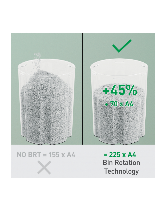 Niszczarka Leitz IQ OptiMax Home Office 225, 15l, P5, 6 kartek, Automatyczny Start/Stop, Funkcja cofania, Obczerwonyowy pojemnik - 33% większa pojemność na ścinki główny