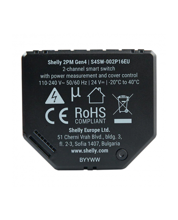 Podwójny przekaźnik WiFi z pomiarem energii Shelly 2PM Gen4