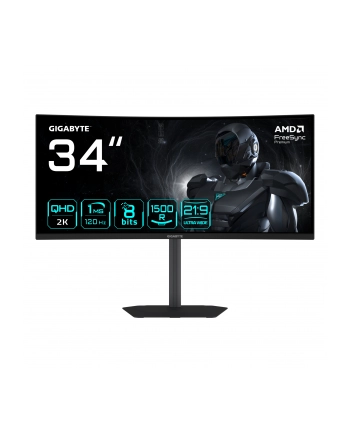 Gigabyte | GS34WQC A | 34 '' | SS VA | WQHD | 120 Hz | 1 ms | 3440 x 1440 pixels | 300 cd/m² | HDMI ports quantity 1