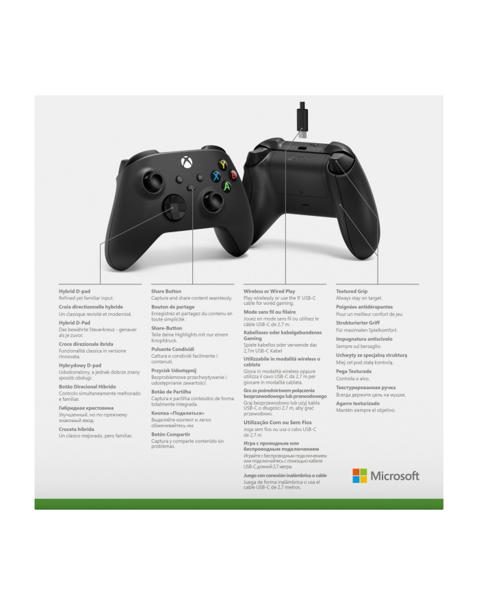 Kontroler MICROSOFT Xbox Serie Black USB-C główny