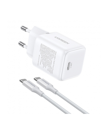 Ładowarka sieciowa Ugreen X513 30W GaN 1x USB-C + kabel USB-C 1m - biała nr 2