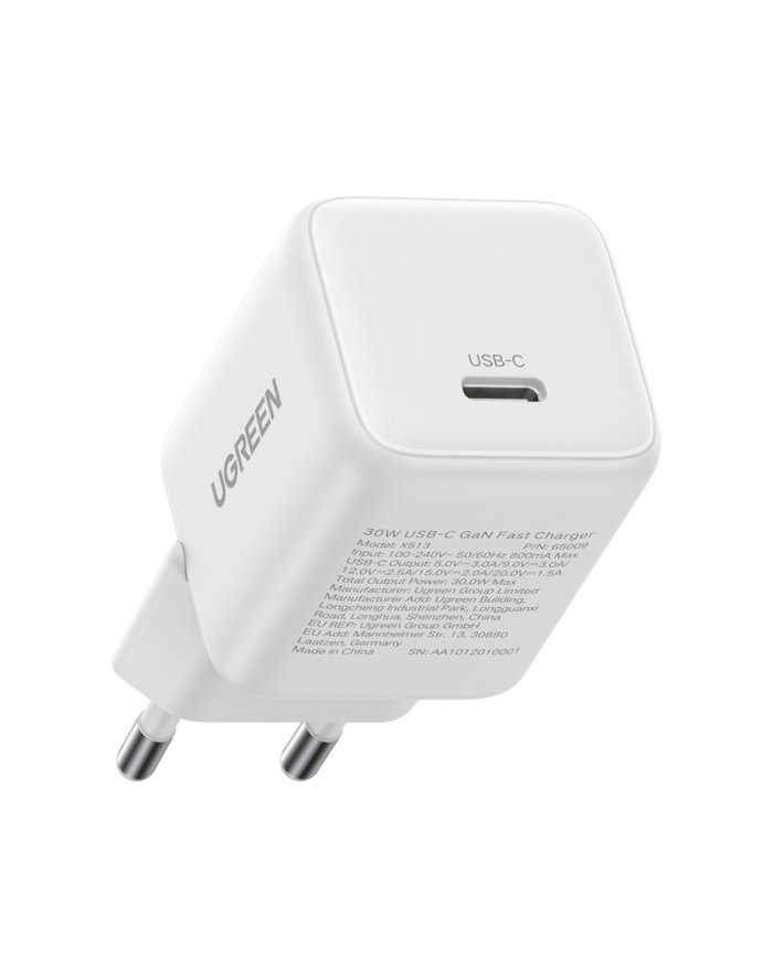 Ładowarka sieciowa Ugreen X513 30W GaN 1x USB-C + kabel USB-C 1m - biała główny