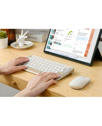 Klawiatura Asus Marshmallow KW100 Beżowy (90XB0880-BKB170)