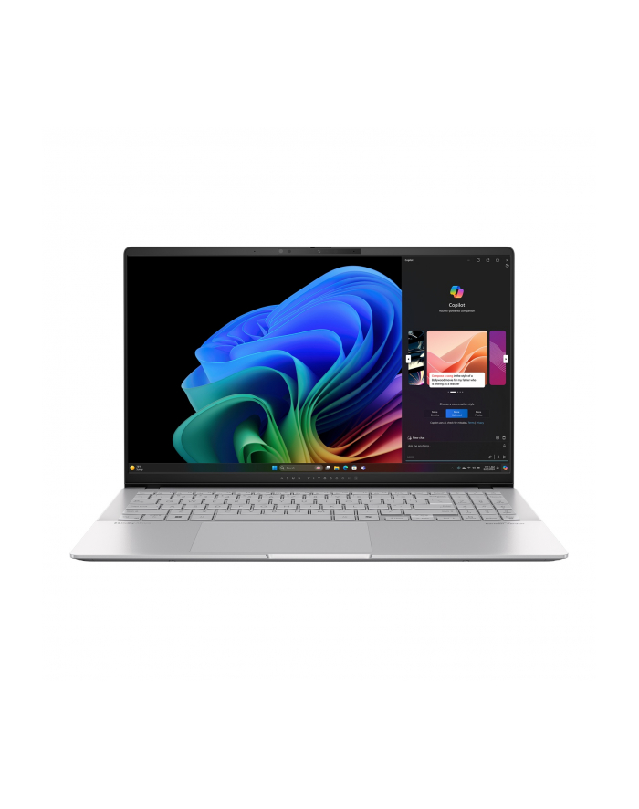 Asus Vivobook S S5507QA-MA112W | Cool Silver | 15.6 '' | OLED | 3K | 2880 x 1620 pixels | Glossy | Snapdragon X Elite | X1E 78 100 | 32 GB | LPDDR5X | Solid-state drive capacity 1000 GB | Qualcomm Adreno GPU | Windows 11 Home | 802.11be | Bluet główny