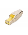 Wtyk RJ45 DIGITUS kat.6A, PoE++, 10GbE, ekranowany, metalowy, beznarzędziowy, AWG 27-22,linka/drut - nr 1